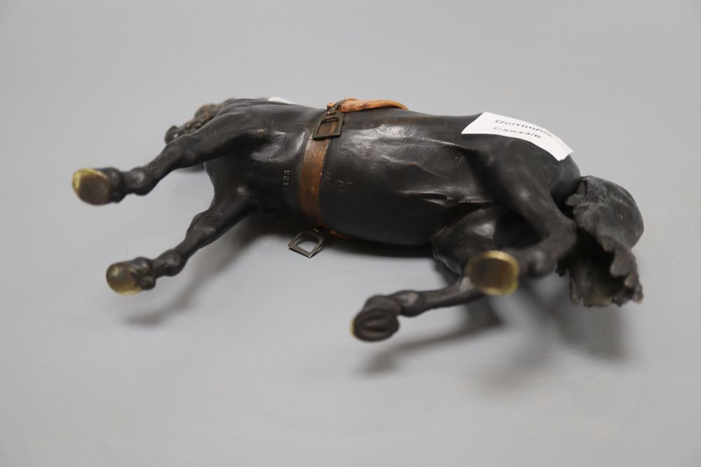 A cold painted bronze horse, height 18.5cm